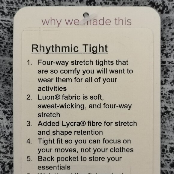 NWT IVIVVA by LULULEMON SWEA Grey Multi Luon Rhythmic Tight Pants Girl's 14 - Picture 7 of 7